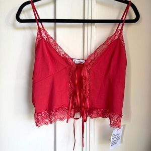 Miss Selfridge Red Lace Camisole